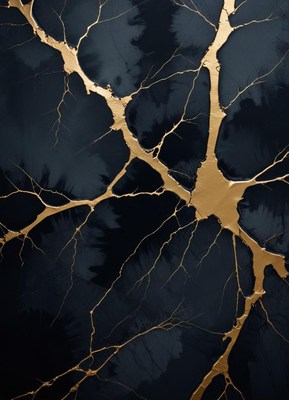 Gold veins on black marble create a stunning pattern