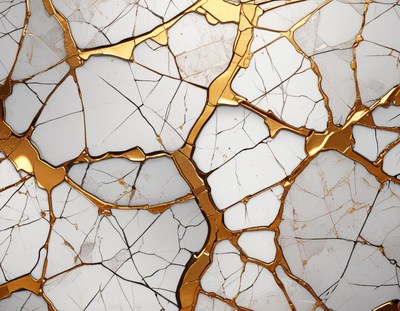 White marble with gold veins