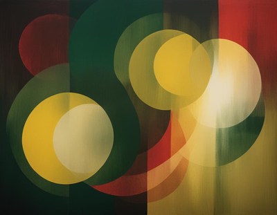 Abstract circles in green, yellow, and red