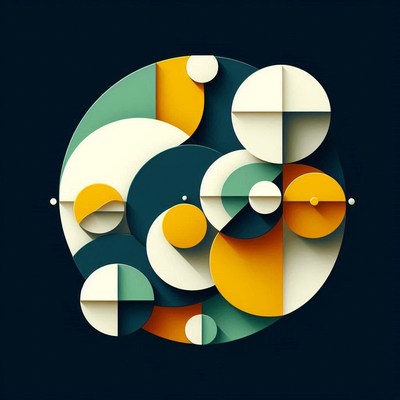 Colorful abstract design with overlapping teal circles