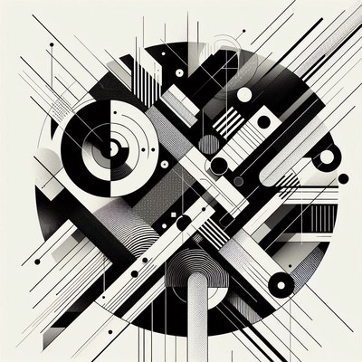 Black and white abstract geometric design