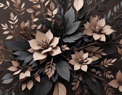 Paper flowers in shades of brown
