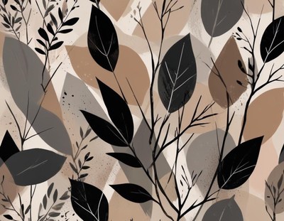 Black and brown leaves abstract pattern