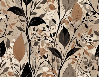 Black and brown leaves on a light background
