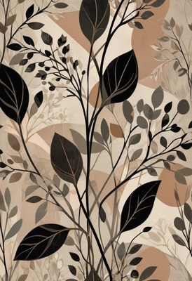 Black and brown leaves on a white background