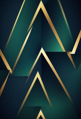 A green and gold geometric pattern