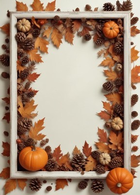 A white picture frame with a blank canvas inside
