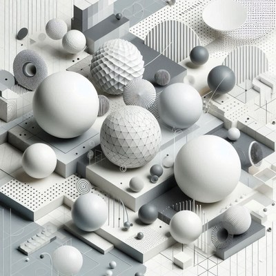 Gray digital design with abstract shapes