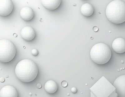 White spheres and drops on a gray background