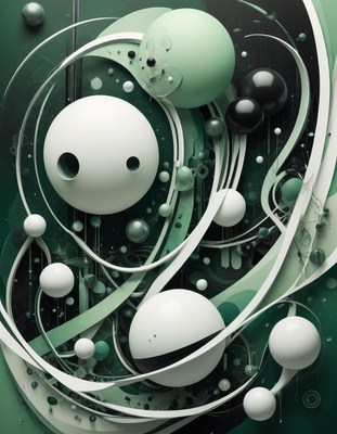 Abstract spheres and lines create a unique design