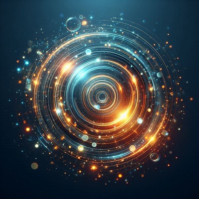 Abstract glowing rings of light