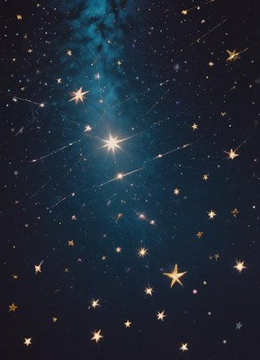 A starry night sky with twinkling stars