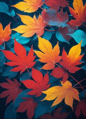 Colorful leaves change colors during autumn