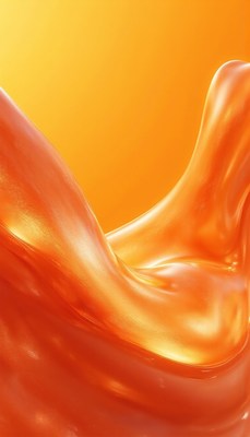 A close-up of orange liquid with a golden sheen
