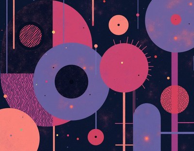 Abstract geometric shapes in vibrant colors