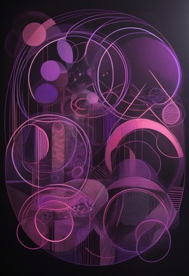 Abstract purple and pink art with overlapping circles