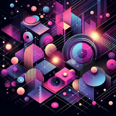 Abstract geometric art with bright colors