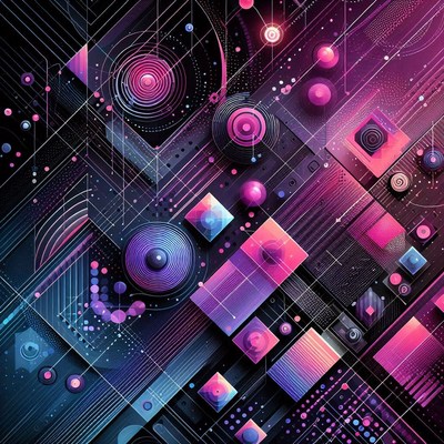 Vibrant pink and purple geometric patterns