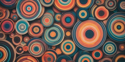 Colorful concentric circles in a modern abstract design