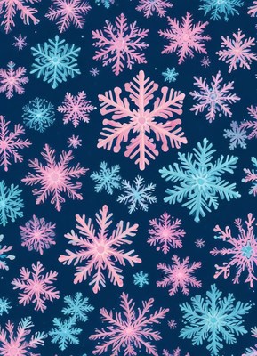 Colorful Snowflakes Pattern Background