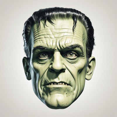 A close-up of a monster's face