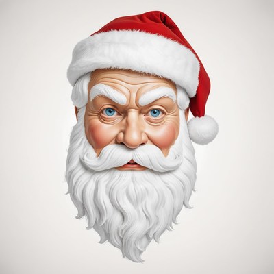 Santa claus is looking directly at the camera