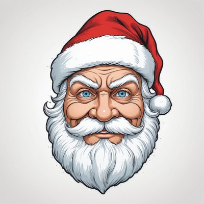 A close-up illustration of santa claus