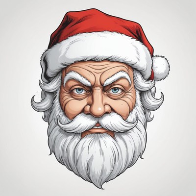 A close-up illustration of santa claus