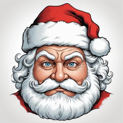 Santa claus stares intently