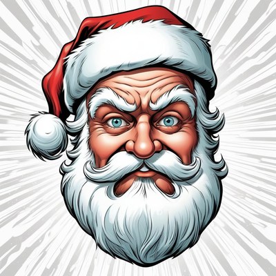 Santa claus looks surprised