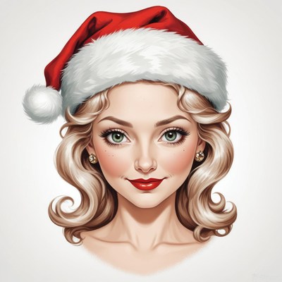 A woman with blonde hair and a red santa hat smiles