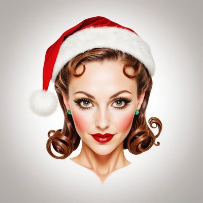 A woman wearing a santa hat smiles for the camera