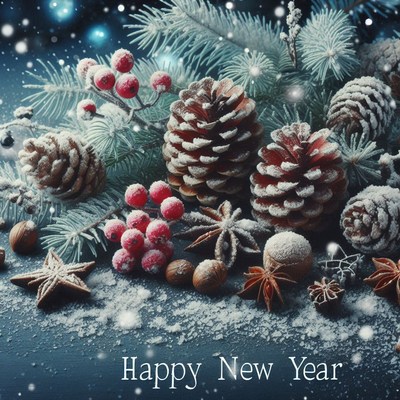 Pine cones and berries make a festive winter look