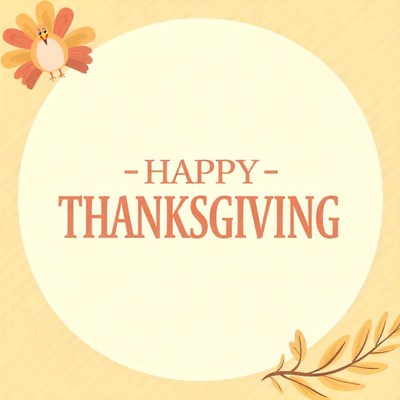 Happy thanksgiving with a cute turkey