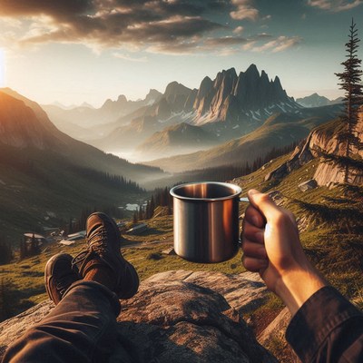 A relaxing morning with a view of the mountains