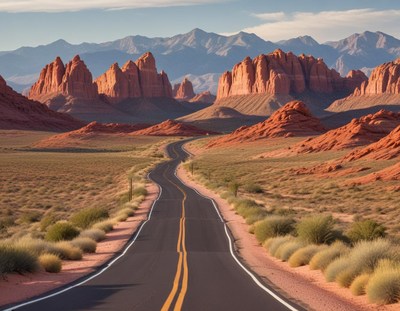 A winding road through the utah desert