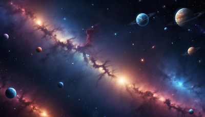 A nebula with planets in the galaxy
