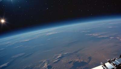 Earth's curve and stars are visible from space