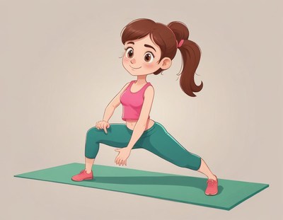 Girl doing yoga lunge pose