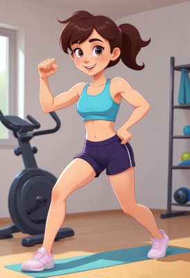 Young woman exercising in a fitness studio during daytime