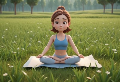 Yoga practice in a serene park setting