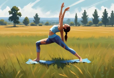 Yoga practice in a serene outdoor setting