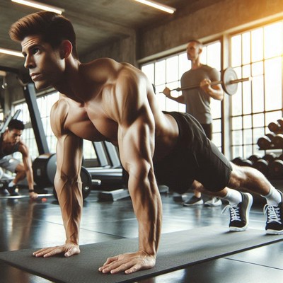 Fitness enthusiasts training in a modern gym setting