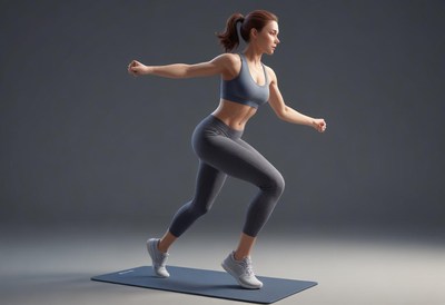 Fitness enthusiast practicing dynamic exercises in a studio