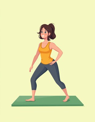Young woman practicing yoga at home in the morning