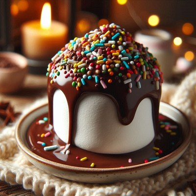 Decadent dessert with sprinkles and chocolate