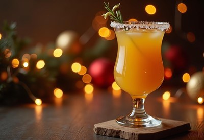 Refreshing cocktail served during festive celebration
