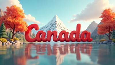 Scenic canada landscape with vibrant autumn colors