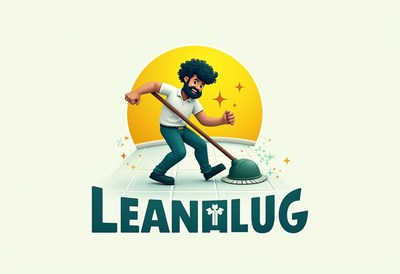 Man cleaning floor with a magic mop in a bright setting