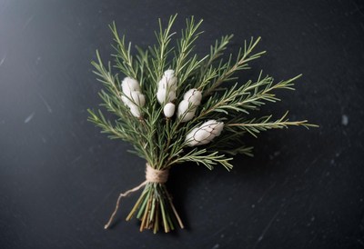 Elegant dried flower bouquet on dark background